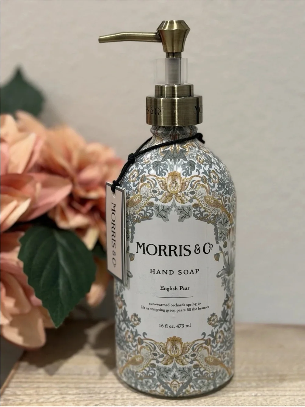 MORRIS & Co. Hand Soap English Pear Floral Glass Bottle 16 fl oz Pump New